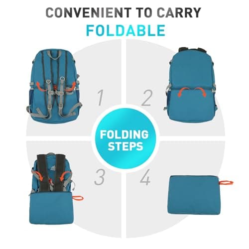 Geila Rucksack 35L Hiking Backpack，Mountaineering Backpack with Rain Cover for Travelling Outdoors Camping Mountaineering Hiking Cycling Climbing (35L-Blue) — view 5
