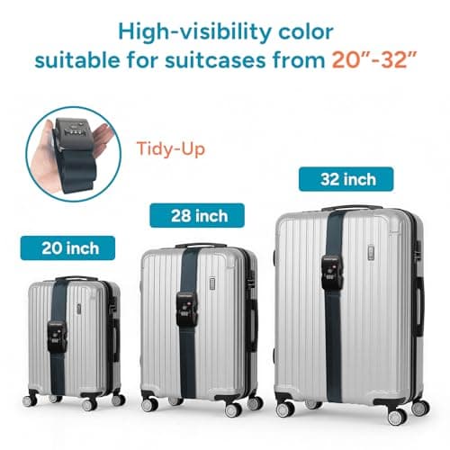travel inspira TSA Approved Luggage Straps, Suitcases Identifier (Navy) — view 4