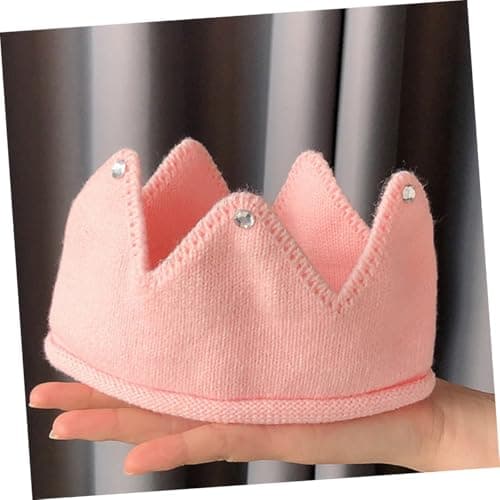 WRITWAA 2pcs Knitted Crown Hat Acrylic Fabric Baby Crown Cap — view 4