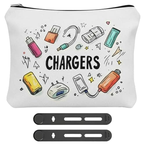 Charging Cable Organizer Bag with 2 Silicone Cable Ties Waterproof Portable