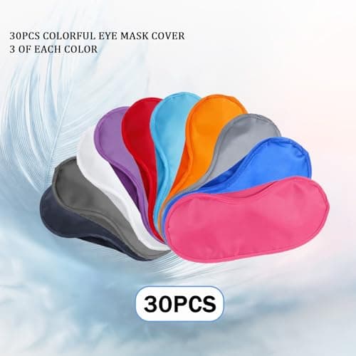 QSZHSL 30 Pack Sleep Eye Mask for Men Women, Eye Cover Sleep Mask Blindfold Sleeping Masks, Pack Sleeping Blindfold Eye Shade Cover for Travel, Plane, Hotel, Party, Games — view 3