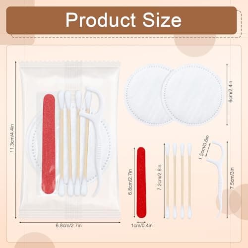 LLHQAMT Hotel Vanity Set, Hotel Supplies Toiletries Individually Packaged, Hotel Vanity Kit With Cotton Pads, Cotton Swabs, Dental Floss And Nail File (30-pack) — view 2