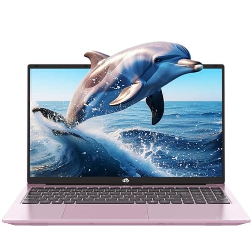 NIMO 15.6" Laptop-Computer, Win 11 Home, 16GB RAM 1TB SSD, Intel N100 CPU, Full HD, Wi-Fi 6, Fingerprint, 65W PD, Backlit keyboard, Slim Lightweight Notebook for Study, Work, Home, Rose Gold