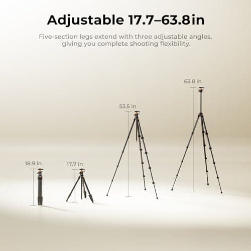 K&F CONCEPT 63"/162cm Travel Compact Tripod for Camera — view 6