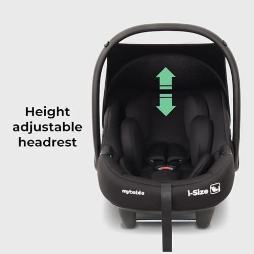 My Babiie MBCS02 i-Size Baby Car Seat - 40-87cm (Birth to 15 Months Approx.), R129, Group 0+, Lightweight Infant Carrier, Large Canopy, Newborn Insert, Adjustable Headrest - Black — view 4