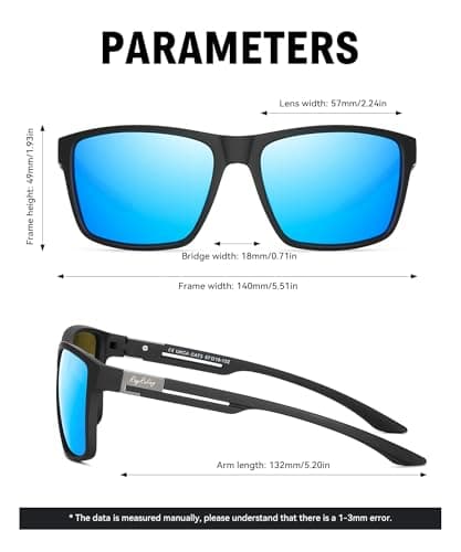 Rayruling Polarized Sunglasses Men Women, Sport Sunglasses Men Black, Retro TR90 Ultralight Frame, UV400 HD Golf/Driving/Fishing/Travel Glasses/Outdoor Sports Fashion — view 5