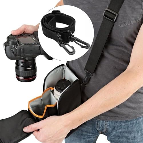 AZWOOD Crossbody Shoulder Bag Strap, 90cm Adjustable Bag Straps Replacement 2Pcs Black Wide Belt with Quick Release Buckle Clip Handbag Universal DIY Accessories for Duffel Laptop Bags Briefcase — view 5