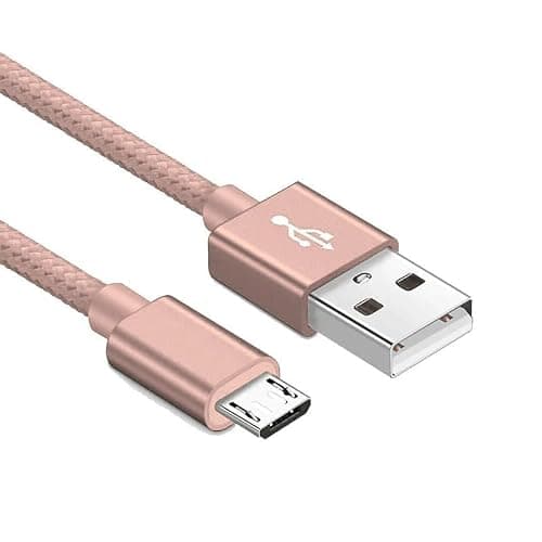 iTechCover Braided USB Cable Charging Cord/Charger Power Lead Wire Compatible with BELKIN TRAVEL POWER PACK 9000 / Rose Gold / (3m / 9.9ft) — view 2