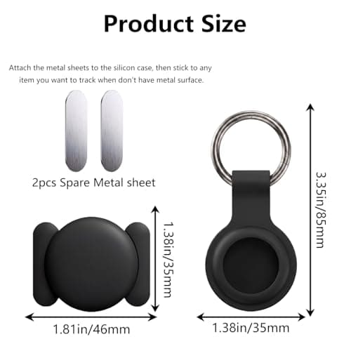 Magnetic Holder Case for Airtag,Silicone Case Keychain Key Ring 2pcs,Strong Magnetic Installation for GPS Tracker Protection Shell Applicable to Cars/Bicycles/Motorcycles/Luggage Boxes/Pets — view 4