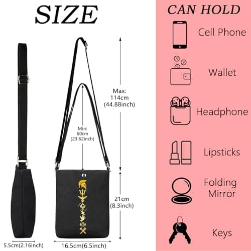MYSOMY Camp Half Blood Crossbody Bag Percy Fans Reusable Shoulder Bag Jamp Jupiter Sopping Bag Greek Mythology Lovers Gift (BLACKJACK CB) — view 4