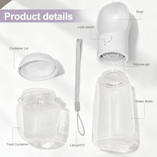 Dog Water Bottle Portable 3in1 Water Bottle with Food Container for Dogs — view 5