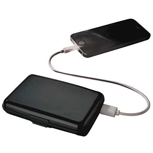 Burwells RFID Aluminium Wallet Credit Card Holder with 2000mAh Power Bank USB Charger Anti Fraud ID Identity Theft Contactless Credit Debit Bank Card Protection Protector — view 3