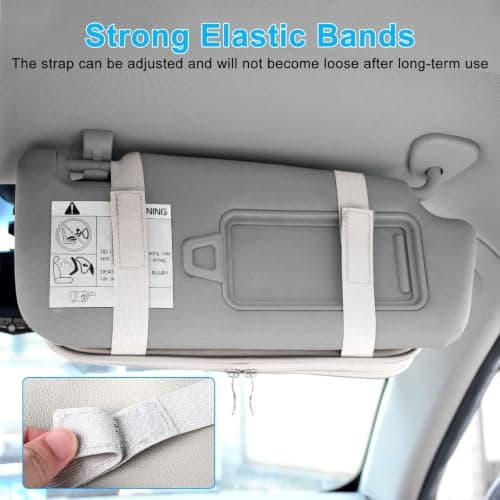 Linkstyle Car Sun Visor Organizer, Auto Interior Leather Storage Pocket Pouch, Car Sunglasses Holder, Bag for Card License Registration Pen — view 5