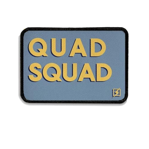 Tactical Morale Patch for Bag or Backpack - Badge for Gym Bag, Holdall, or Weighted Vest (Quad Squad)