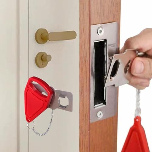 2pcs- Enhanced Security Door Stop Alarm & Portable Lock Kit for Travel, Home, and Dorm Safety — view 4