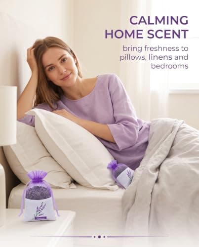 XUKZIMA Lavender Sachet Bags 20 Pack Purple, Breathable Refill Fabric Scented Pouches for Closet, Drawer & Linen Cupboard Odor Neutralization & Clothes Protection — view 6