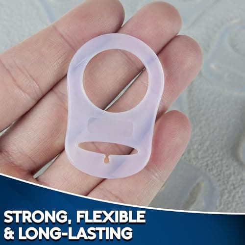 Silicone Dummy Clip Adapters – 2 Pack Button-Style Pacifier Adapter Rings, Universal Silicone Button Rings for Baby Pacifier Clips — view 6