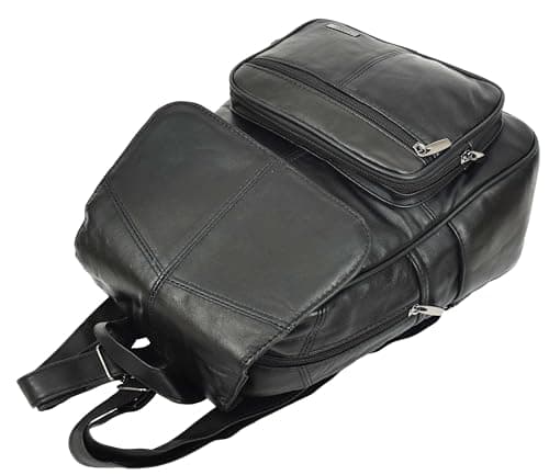 Large Size Real Leather Backpack For Women Daypack Organiser Bags HOL0791 Black — view 5