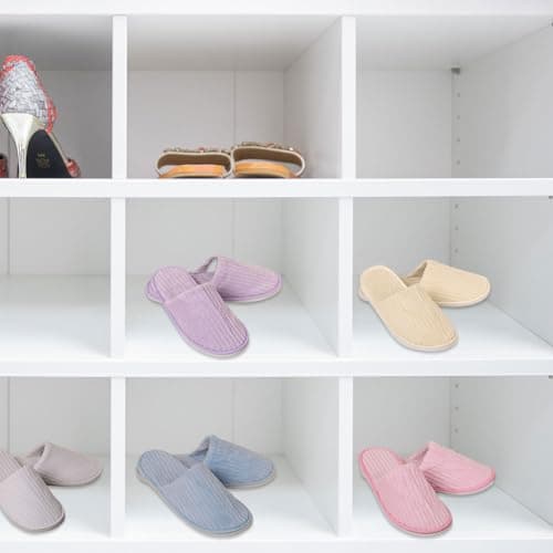 1/5 Pairs Closed Toe Coral Fleece Slippers, Non-slip Disposables Slippers, Closed Toe For Hotel Guest And Spa, Guest Multipacks Washable, Unisex Indoor House Floor Business Travel Trip Shoes — view 5