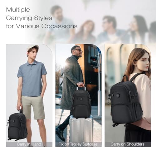 SPAHER for Ryanair Cabin Bags 40x30x20 Underseat Foldable Travel Cabin Backpack Carry on Hand Luggage Waterproof Small Hiking School Camping Backpack 25L for Men Women, Black — view 5