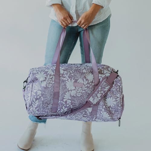 Jadyn 22" Women's Large Duffel/Weekender Bag with Shoe Pocket, Travel Bag, Dusty Lavender, L, Weekender — view 6