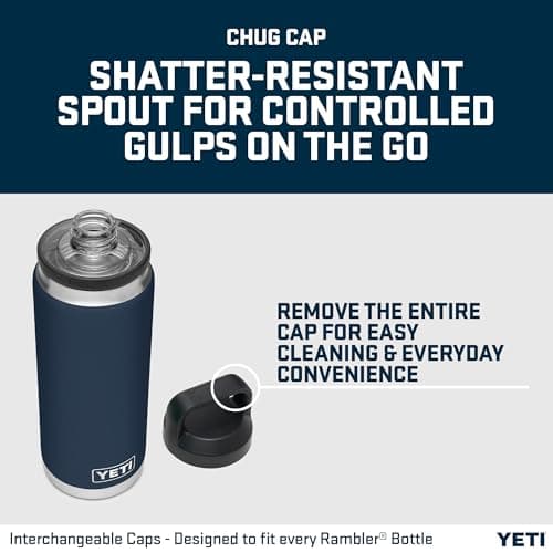 YETI Rambler 26 oz (769 ml) Water Bottle with Chug Cap, Charcoal — view 5