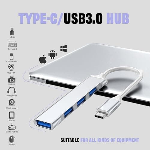 Critin USB C Hub 4-Port Adapter, for MacBook Pro/Air 2023/2022,iMac,iPad,PC — view 4