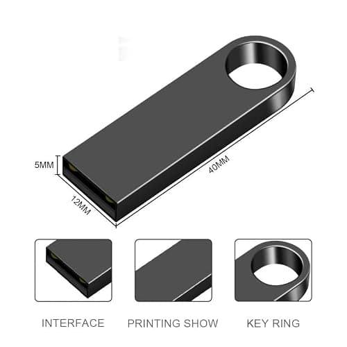 10 Pack 2GB Black Metal USB Flash Drive, Thumb Drive, USB 2.0, Waterproof — view 6