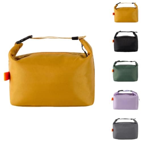 YUDANSI Insulated Lunch Bag with Thick Foil, Leakproof Thermal Lunch Tote for Work School Picnic, Large Capacity Cooler Bag with Adjustable Shoulder Strap for Men Women Adults Kids (Yellow)