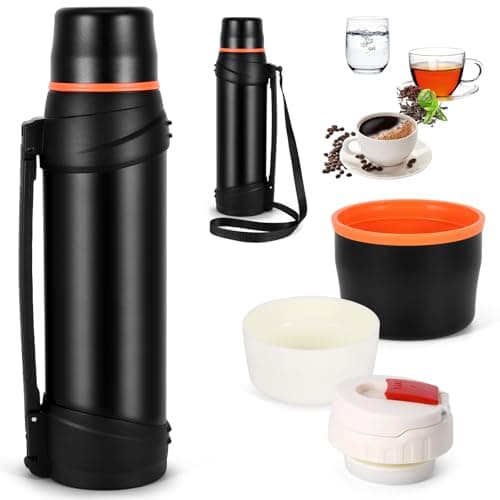 Flask for Hot Drinks 2.5L Stainless Steel Insulated Bottle, Black