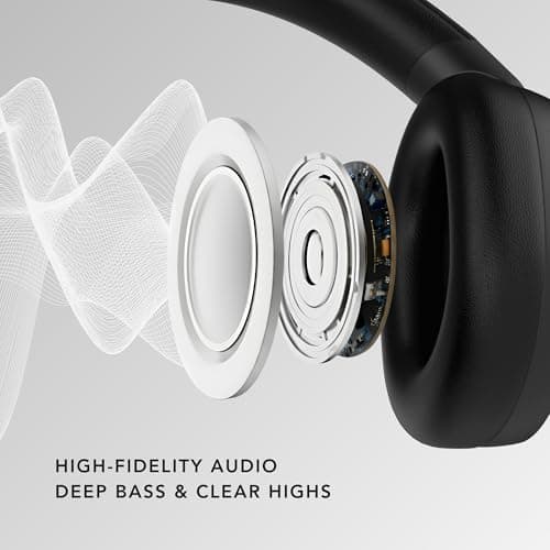 Ludwig Lorbach Opus Hybrid Active Noise Cancelling Headphones, Limited Edition, Over Ear Wireless Bluetooth, 360° Spatial Audio, Mic for Laptop iPhone Android - Liquid Metal Silver — view 4