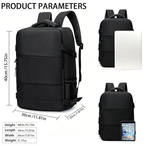Treer Ryanair Cabin Bags 40x30x20cm Underseat Travel Backpack Carry on Hand Luggage for Airplanes, Waterproof Multiple Pockets Rucksack, Includes Compressible Storage Bag (Cream White,24L) — view 4