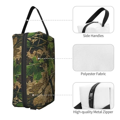 HSYOYO Travel Toiletry Bag for Women Men,Portable Hanging Toiletry Bag,Waterproof Dopp Kit Cosmetic Organizer,Large Capacity Shaving Bag Makeup Bag, Camouflage Leaf, One Size — view 2