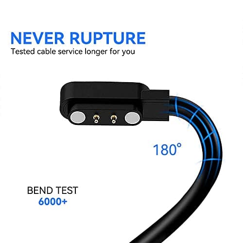 Compatible with Harry Lime Smart Watch Charger, 2 Pin Magnetic USB Replacement Charging Compatible with Harry Lime Smart Watch HA07-20011.69 Inches (Black) — view 3