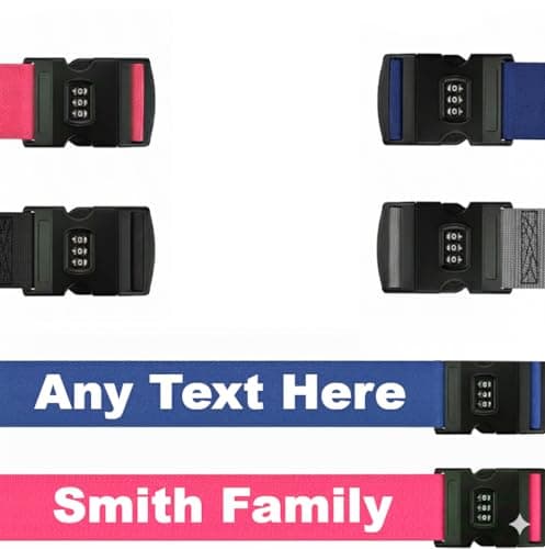 Personalised Luggage Strap Suitcase Embroidered/Printed Safe Luggage Belt with Combination Lock — view 2