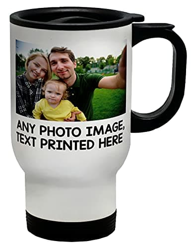 Shopagift Personalised Travel Mug Photo Image Text Logo Business Company Coffee Tea Cup Gift Birthday Mothers Fathers Day Mum Dad Family Retirement Work Colleague Boss