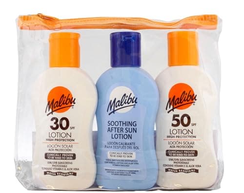Malibu Sun Travel Essentials with SPF 30 & 50 and After-sun, 3 x 100ml