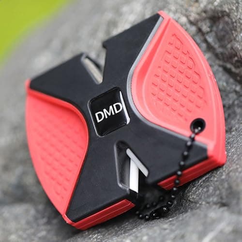 2-Step Double Sided Ceramic Knife Sharpener Portable Mini Whetstone Tungsten Steel Sharpening Stone for Kitchen Outdoor Camping Knives (Grey) — view 6