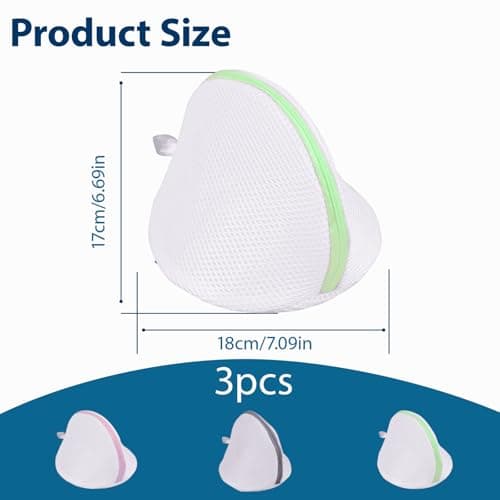 Bra Wash Bags, Mesh Washing Pouches with Zipper, 3 Pcs, 3 Color — view 2