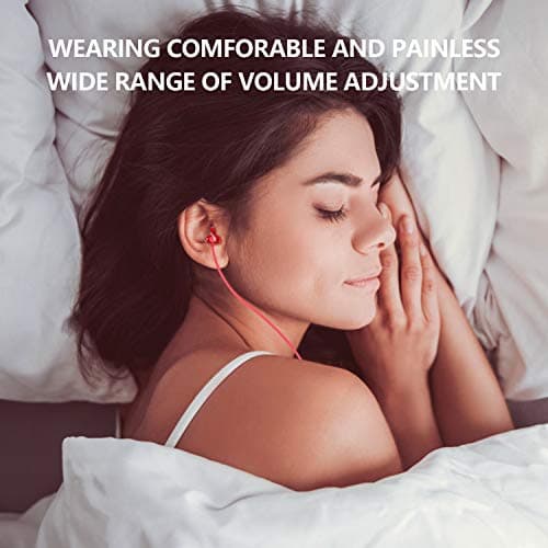 Bulees USB C Type C Side Sleeping Earbuds, Noise Isolating Wired Sleep Headphones, Lightweight In-Ear Earphones with Mic Volume Control for Small Ear Canal Sensitive Sleepers (Red) — view 6