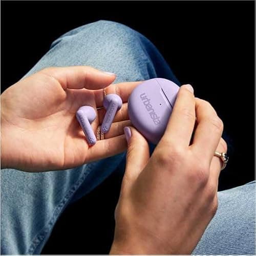 Urbanista True Wireless Earbuds, Bluetooth 5.3 Earphones, IPX4 In Ear Headphones, Ear Buds with Dual Microphones, 20 Hr Playtime, Touch Controls, TWS USB C Charging Case, Austin, Purple — view 2