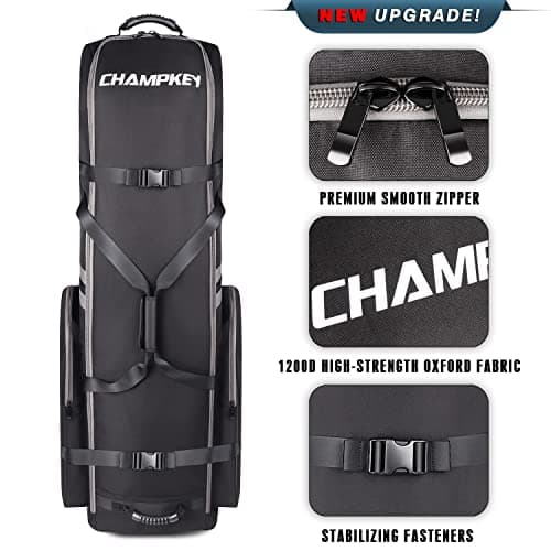 CHAMPKEY Premium Soft Padded Golf Travel Bag Flight with Wheels - 1200D Premium Oxford Fabric Golf Travel Cover — view 2