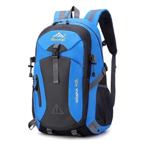 Nircho 40L Hiking Backpack Lightweight Breathable Trekking Rucksack for Men Women, Durable Water Resistant Travel Bag for Skiing Camping Climbing Cycling Trekking Mountaineer Outdoor Sports (Blue)