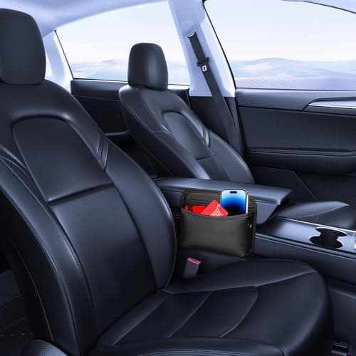Automotive Consoles Organizers - Small PU Leather Auto Organization, Car Bag Organizer for Front Seat and Console, Easy to Use Vehicle Storage Tool, Multi-Pocket Accessory for Travel, Road Trips — view 3