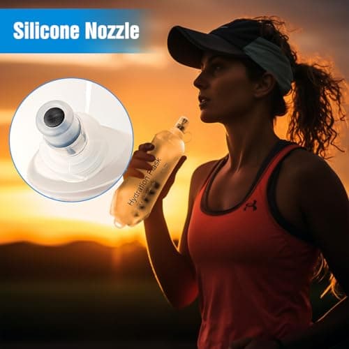 AXEN 500ML Soft Flask, TPU Foldable Running Hydration Flask, Soft Collapsible Water Bottle for Hydration Pack Cycling Marathon Running Hiking, White — view 3