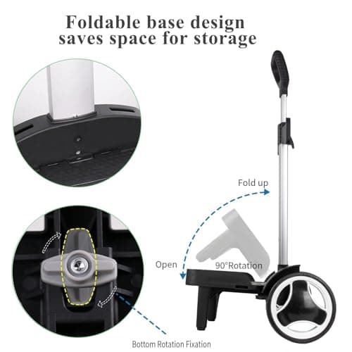 Backpack Trolley, Rolling Backpack Cart with Edge Guard Base, Quiet Wheels — view 4