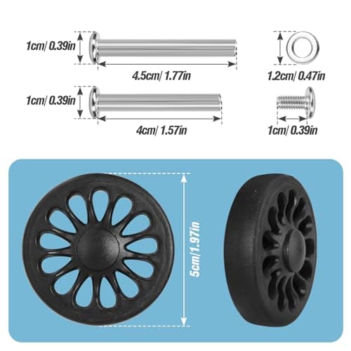 Volein 8Pcs Luggage Replacement Wheels Suitcase Castors Wheel Kit(V6-50mm) — view 2