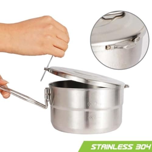 16cm Compact Folding Pot 304 Steel for Hiking Backpacking — view 3