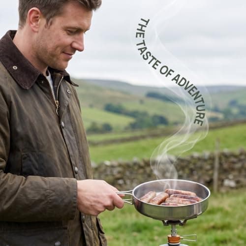 Toyvian Portable Frying Pan: Camping Stainless Steel Frying Pan with Folding Handles Outdoor Griddle Stir- Tableware Cookware for Hiking and Picnic Use, Outdoor Non-Stick Camping Utensils — view 2