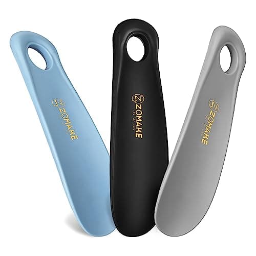 ZOMAKE Shoe Horn, Small Plastic Shoehorn for Men Women Kids (3 Colors)